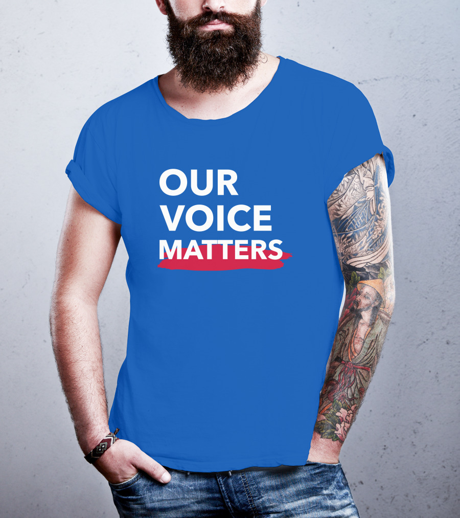 Andrew Cuomo Our Voice Matters Red Brushstroke T-Shirt