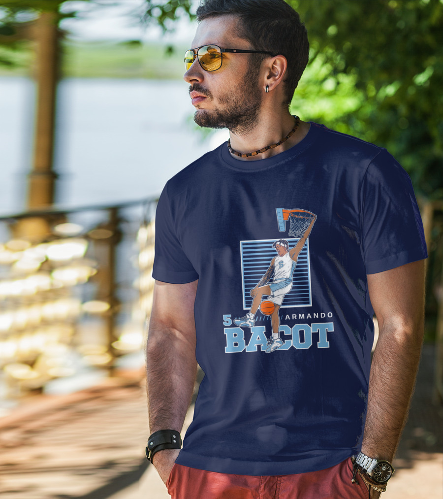 UNC Armando Bacot Dunking Number 5 T-Shirt