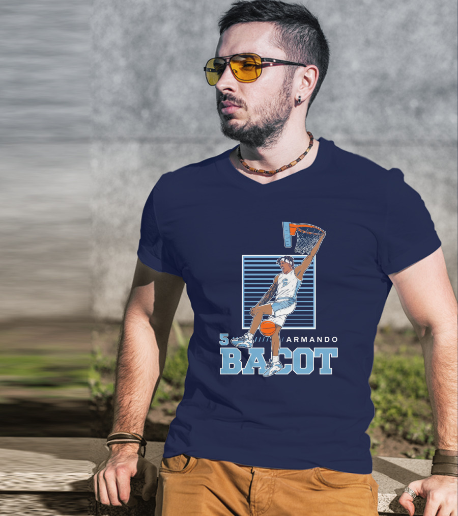UNC Armando Bacot Dunking Number 5 T-Shirt