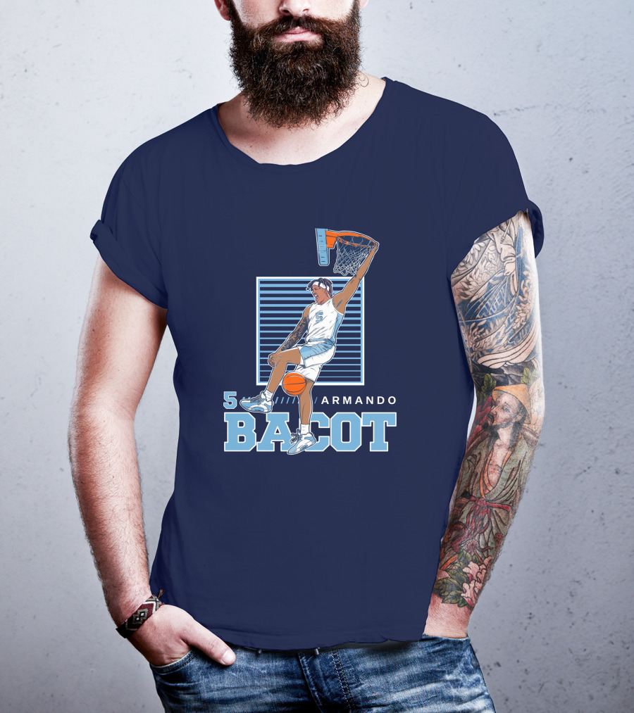 UNC Armando Bacot Dunking Number 5 T-Shirt