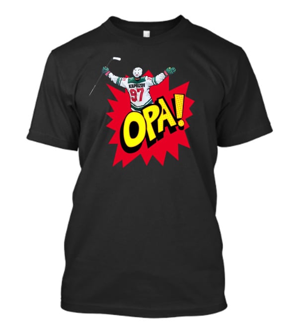 Hockeylodge Store Kirill Kaprizov 97 Opa Explosion T-Shirt