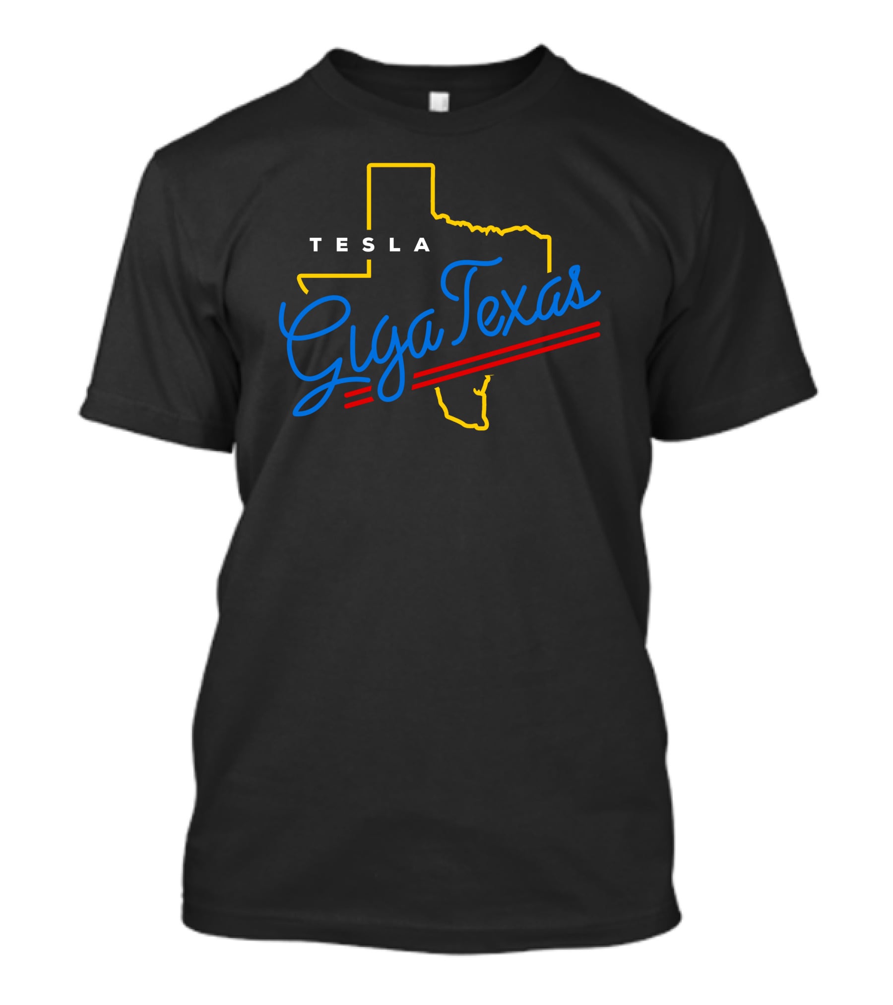 Tesla Giga Texas Neon Outline T-Shirt
