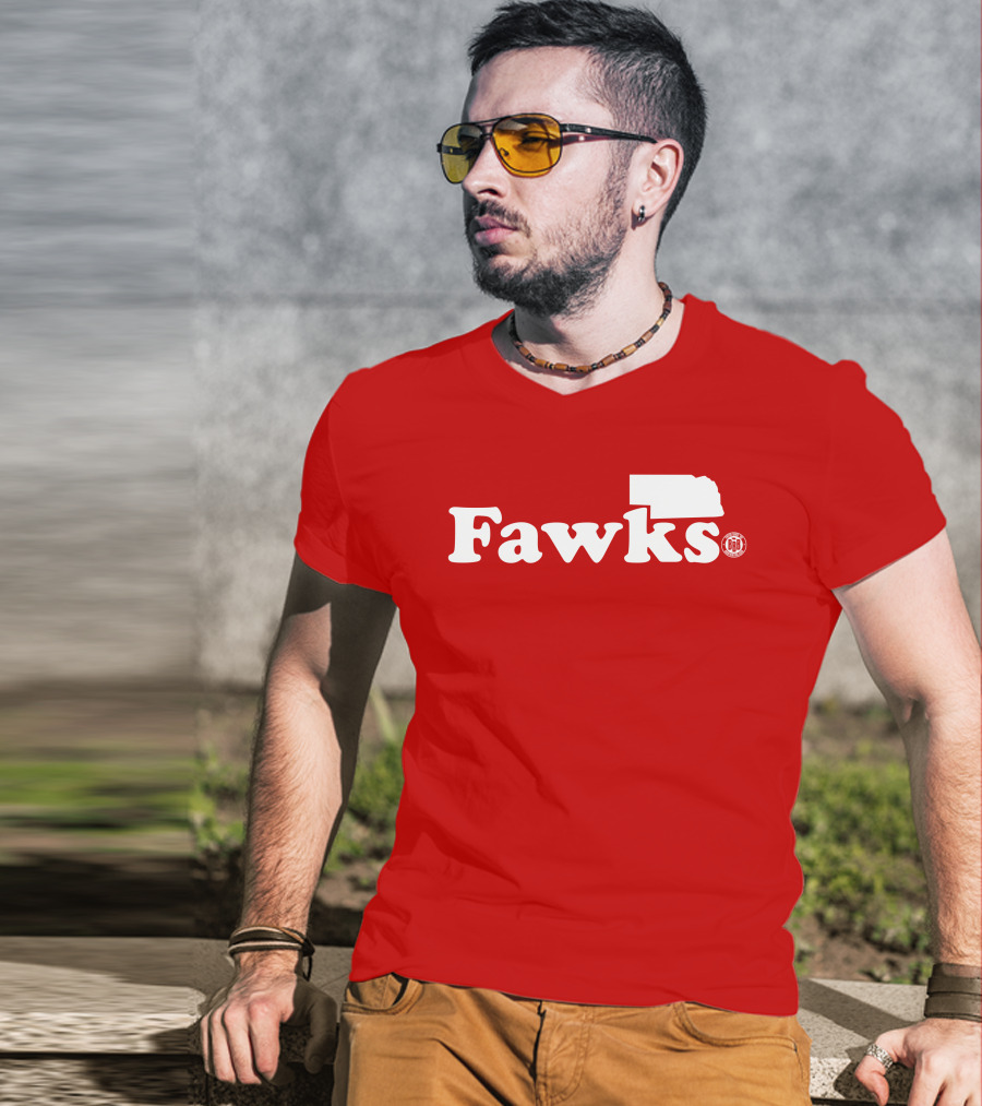 Bbbprinting Fawks Nebraska Outline T-Shirt