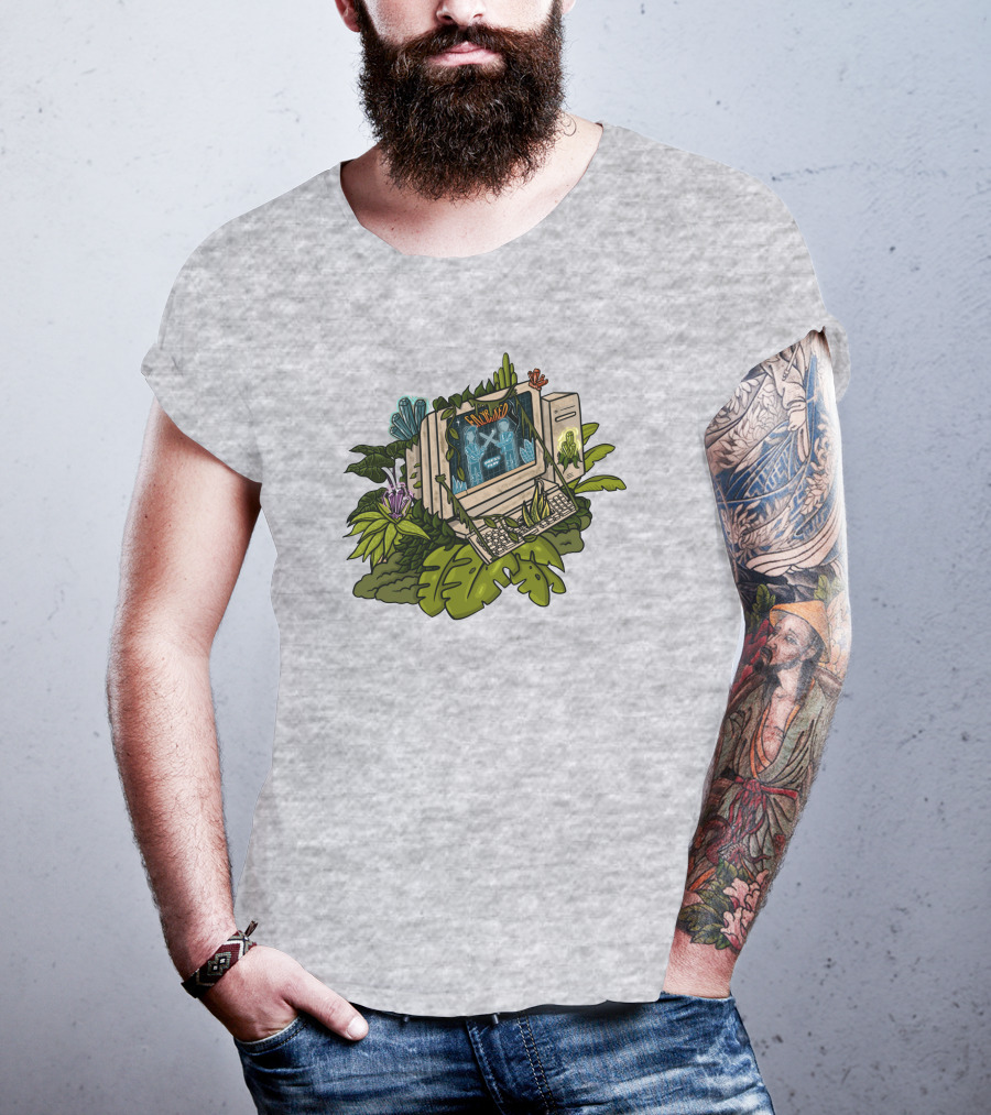 Eazybaked Beats Merch Intertwined Simulated Jungle Computer T-Shirt