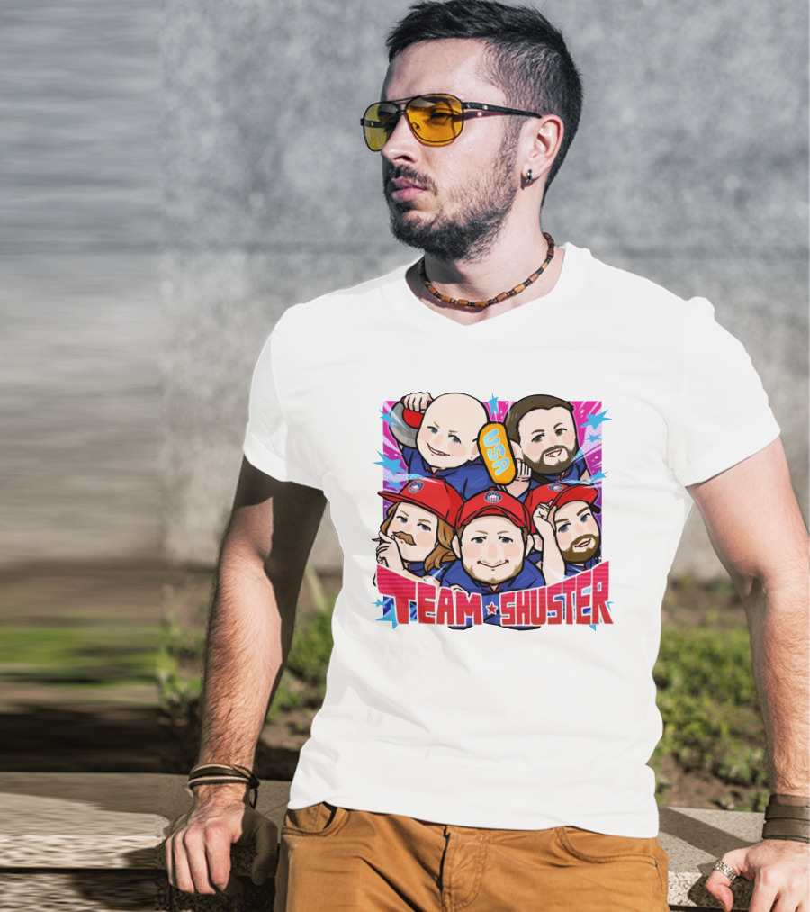 Lawlor's Custom Sportswear Team Shuster USA Cartoon Characters T-Shirt