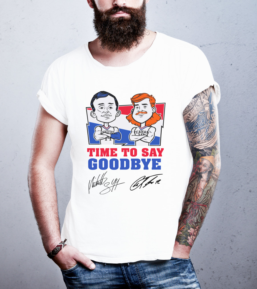 Mitch And Teahan Time To Say Goodbye Signatures And Cartoon Characters T-Shirt