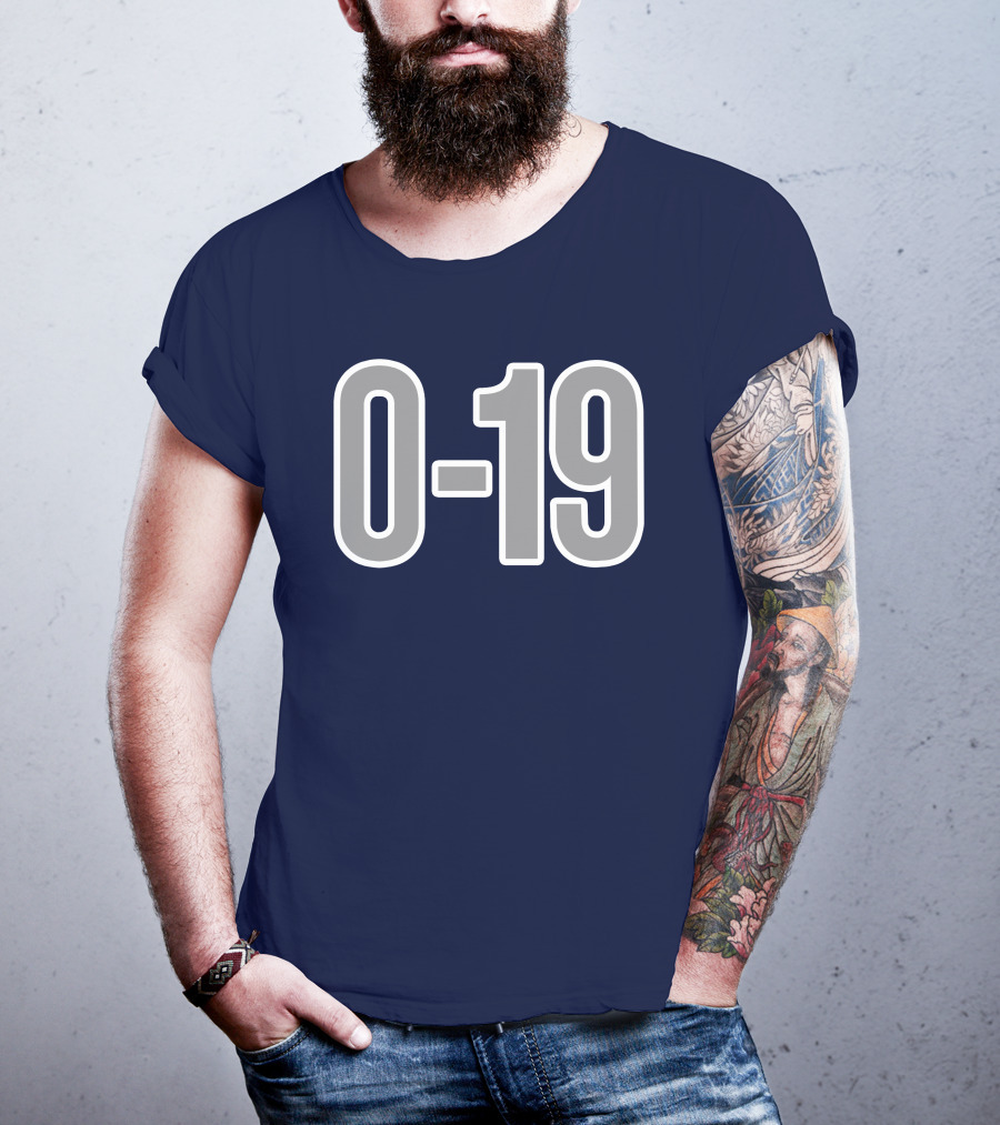 Casual Hoya Celebrate Georgetown's Record 0 19 Navy Blue T-Shirt