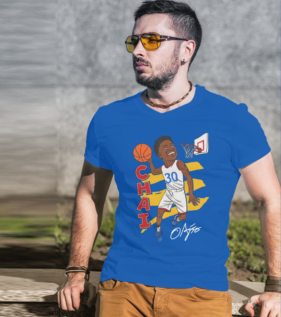 Ochai Agbaji Basketball Illustration 30 Chai Charliehustle Store T-Shirt