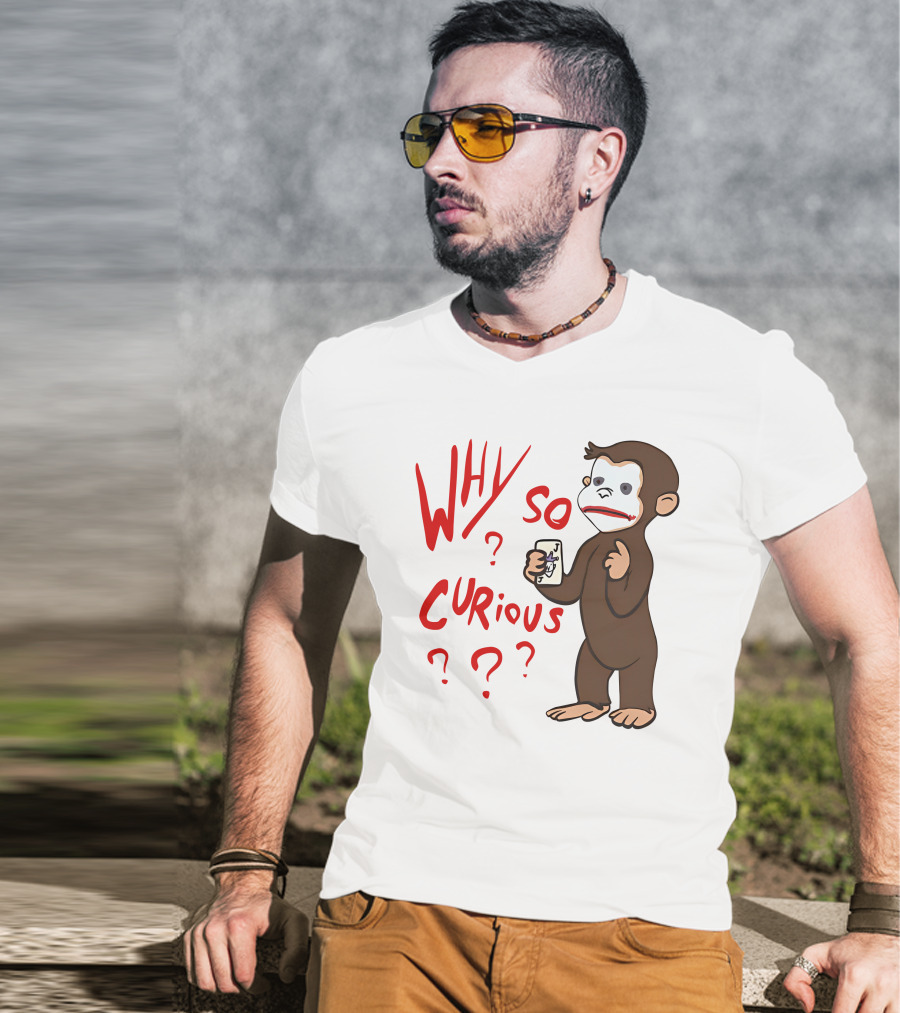 Lucca International Merch Why So Curious Curious George Joker Card T-Shirt