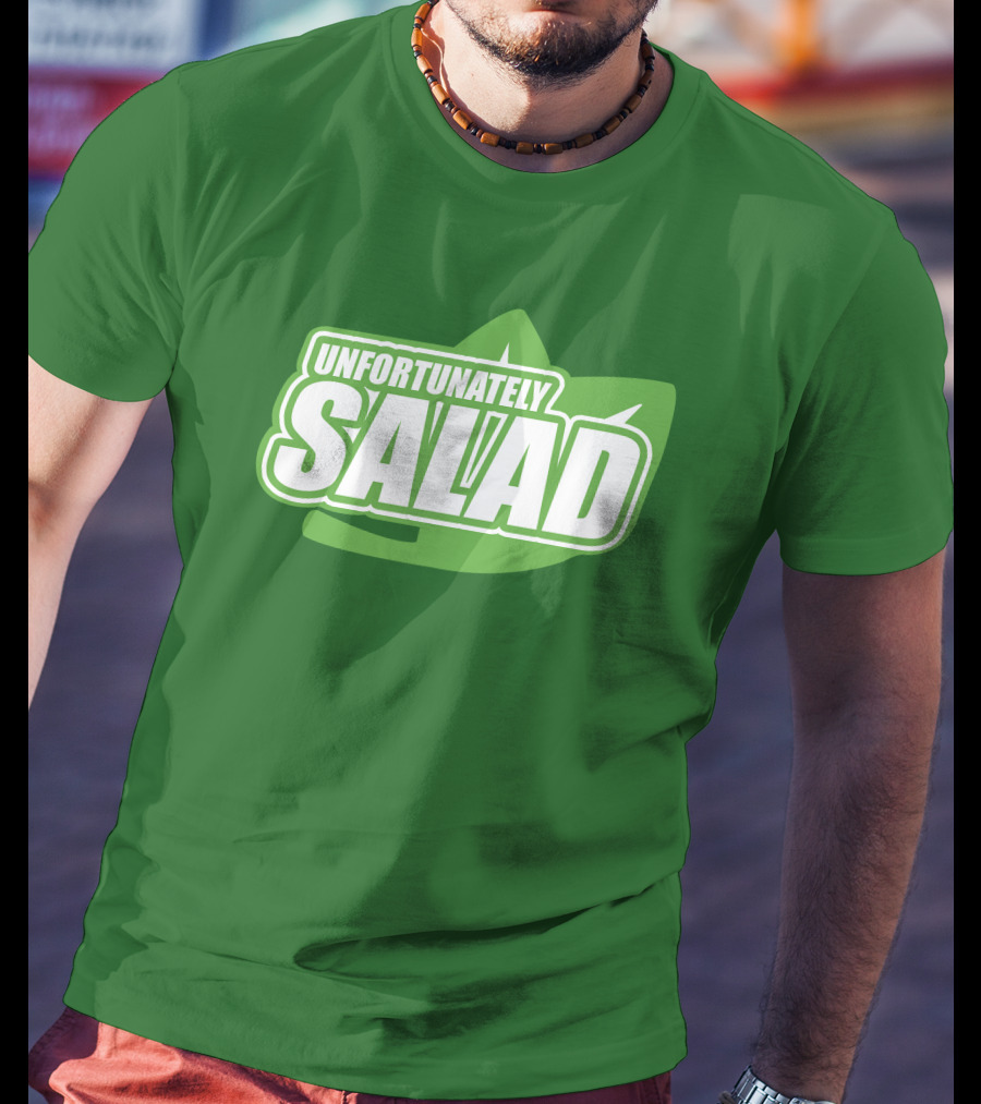 Unfortunately Salad Leaf Logo Mockup T-Shirt
