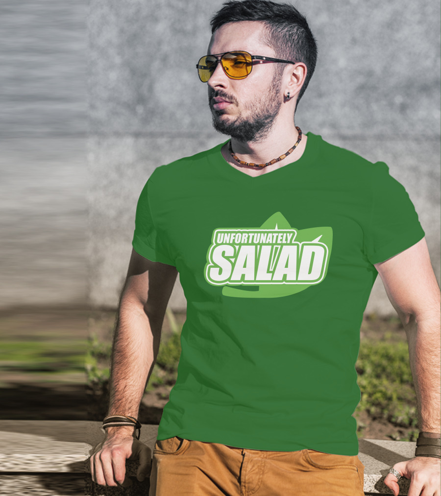 Unfortunately Salad Leaf Logo Mockup T-Shirt