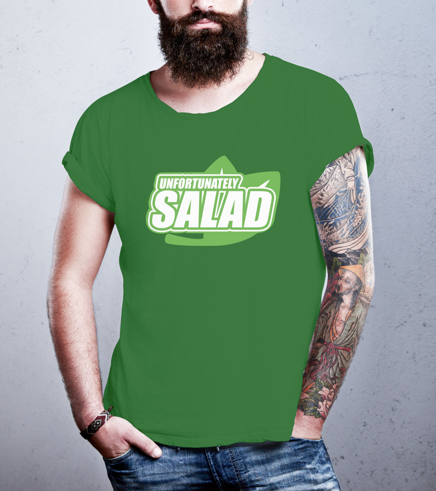 Unfortunately Salad Leaf Logo Mockup T-Shirt