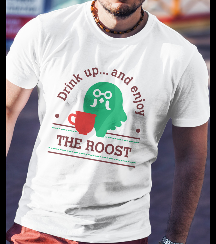 Drink Up And Enjoy The Roost Acpocketnews Owl With Coffee Cup T-Shirt