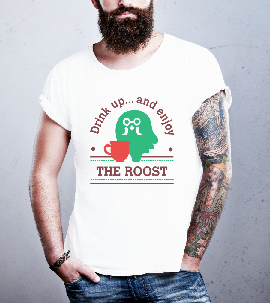 Drink Up And Enjoy The Roost Acpocketnews Owl With Coffee Cup T-Shirt