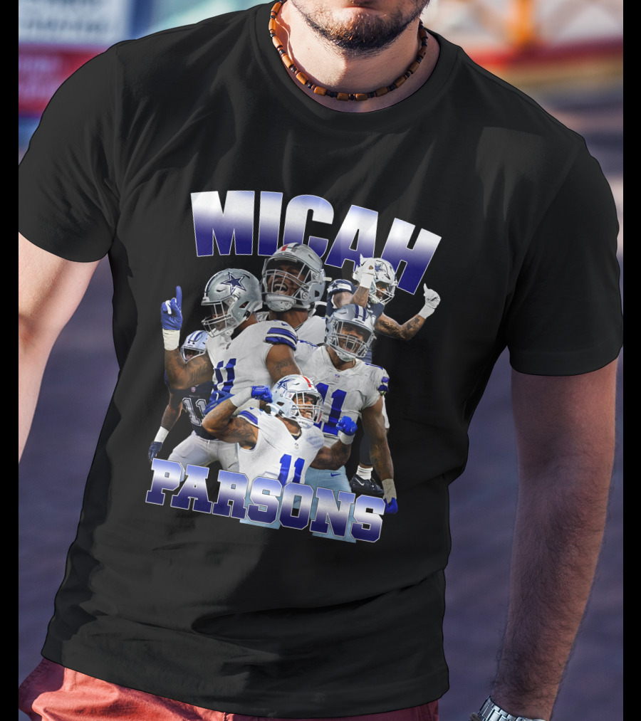 Micah Parsons Dallas Cowboys Football Athlete Montage T-Shirt