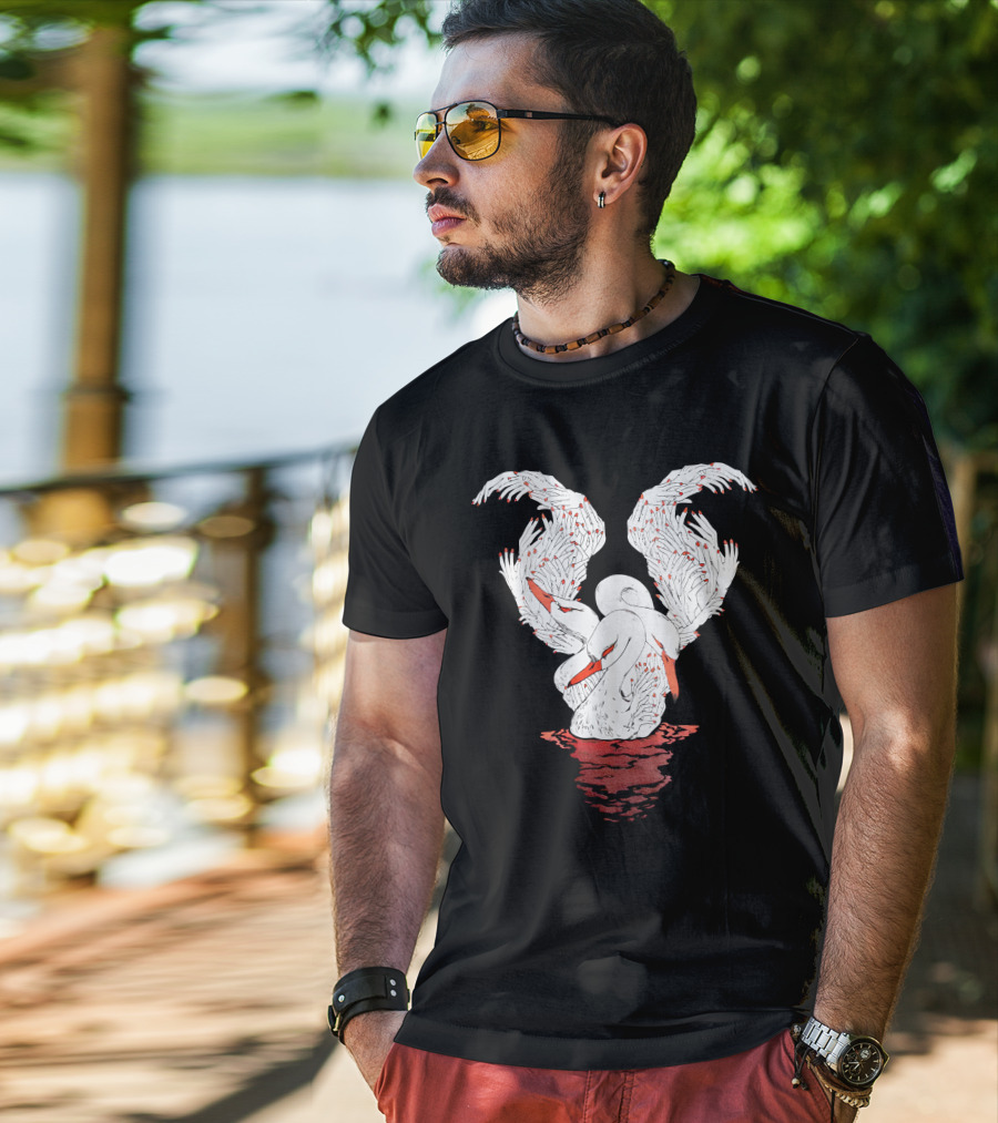 39Daph Swan Illustration White T-Shirt