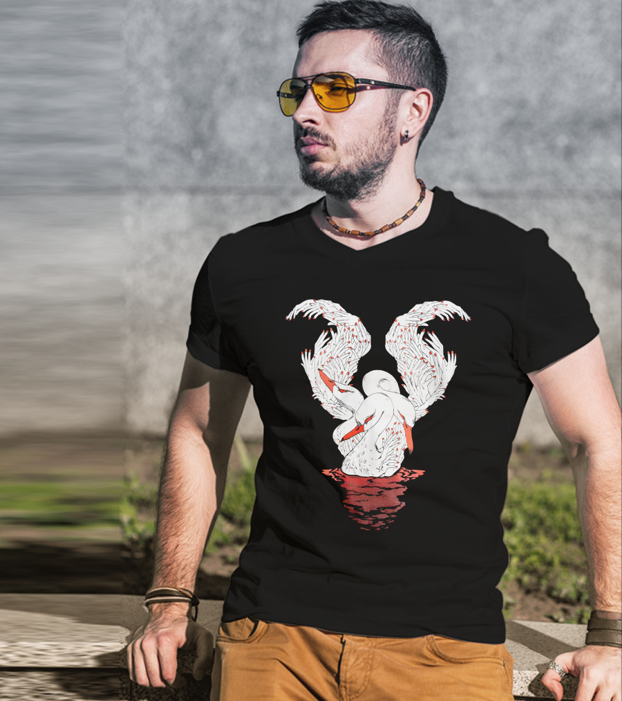 39Daph Swan Illustration White T-Shirt