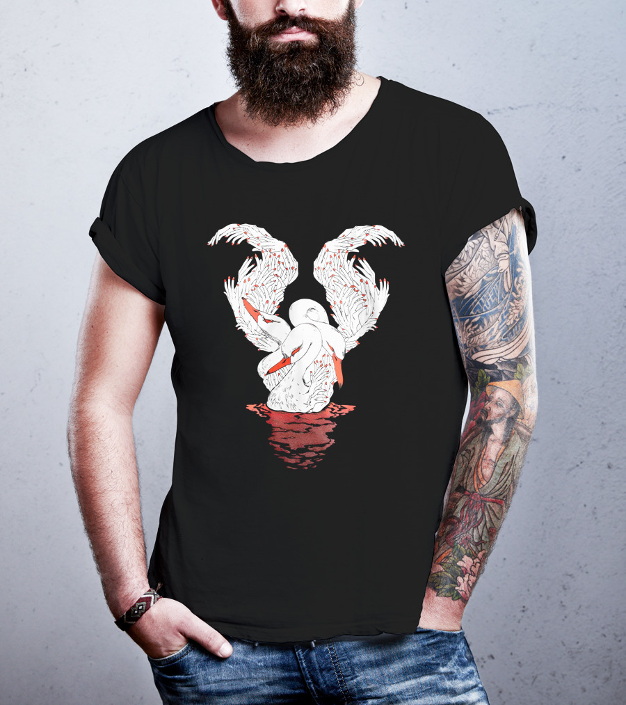 39Daph Swan Illustration White T-Shirt