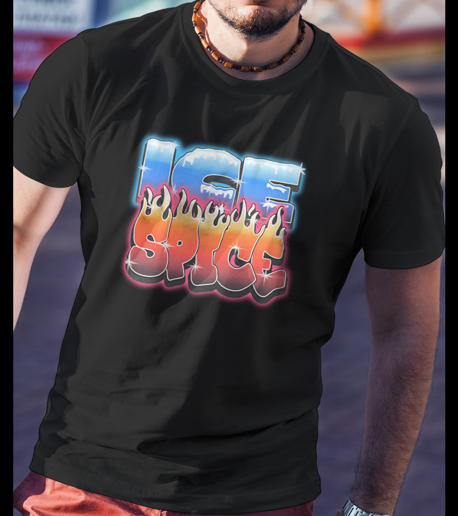 ICE SPICE Flame And Ice Contrast T-Shirt