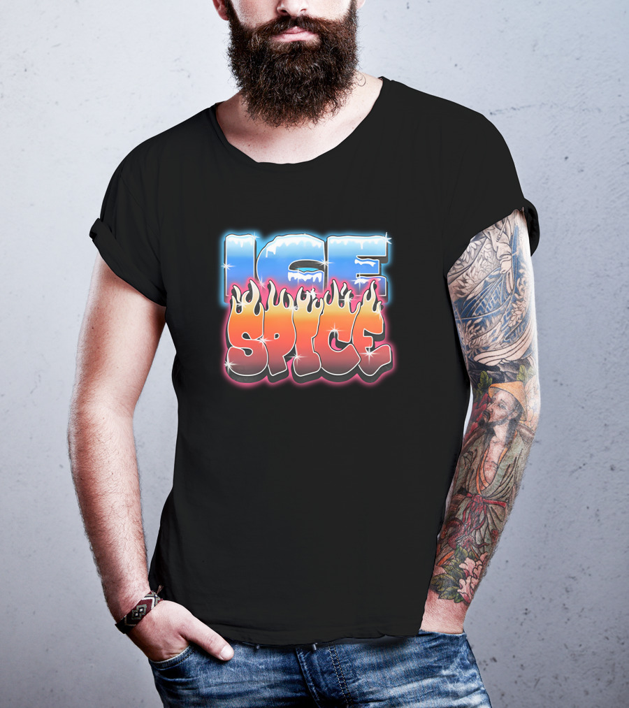 ICE SPICE Flame And Ice Contrast T-Shirt