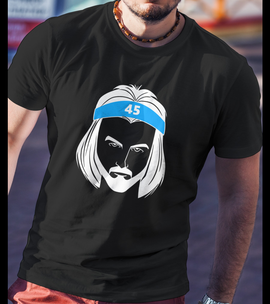 Caleb Love Wears Brady Manek 45 Headband Stencil T-Shirt
