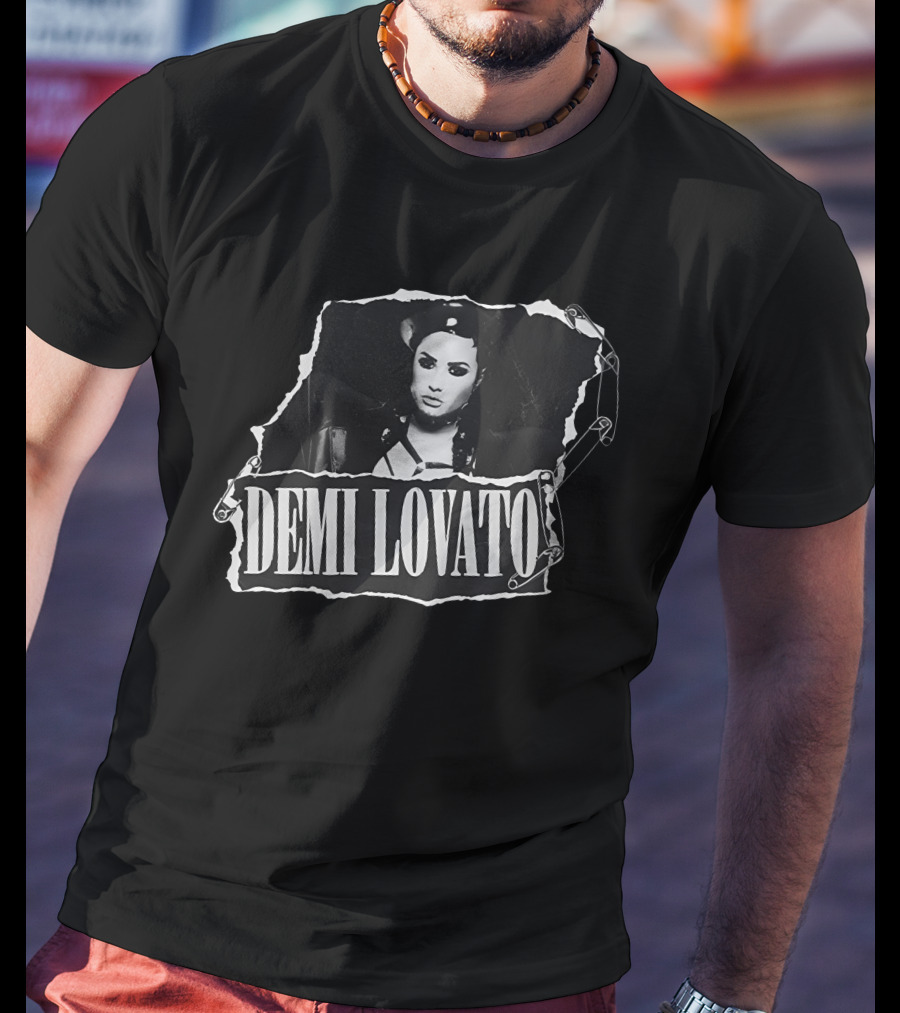 Demi Lovato Ripped Aesthetic With Safety Pins T-Shirt