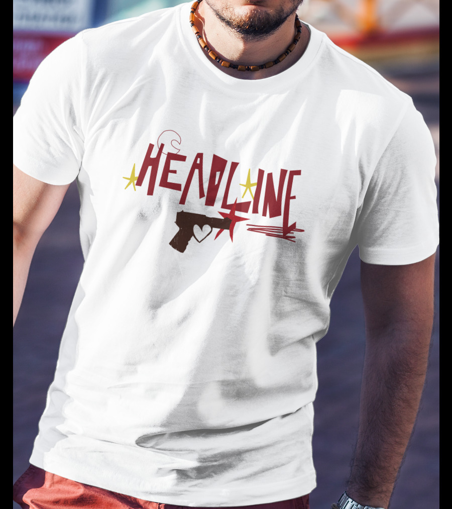 Luludrawww Headline Louis Tomlinson Heart Gun Star T-Shirt