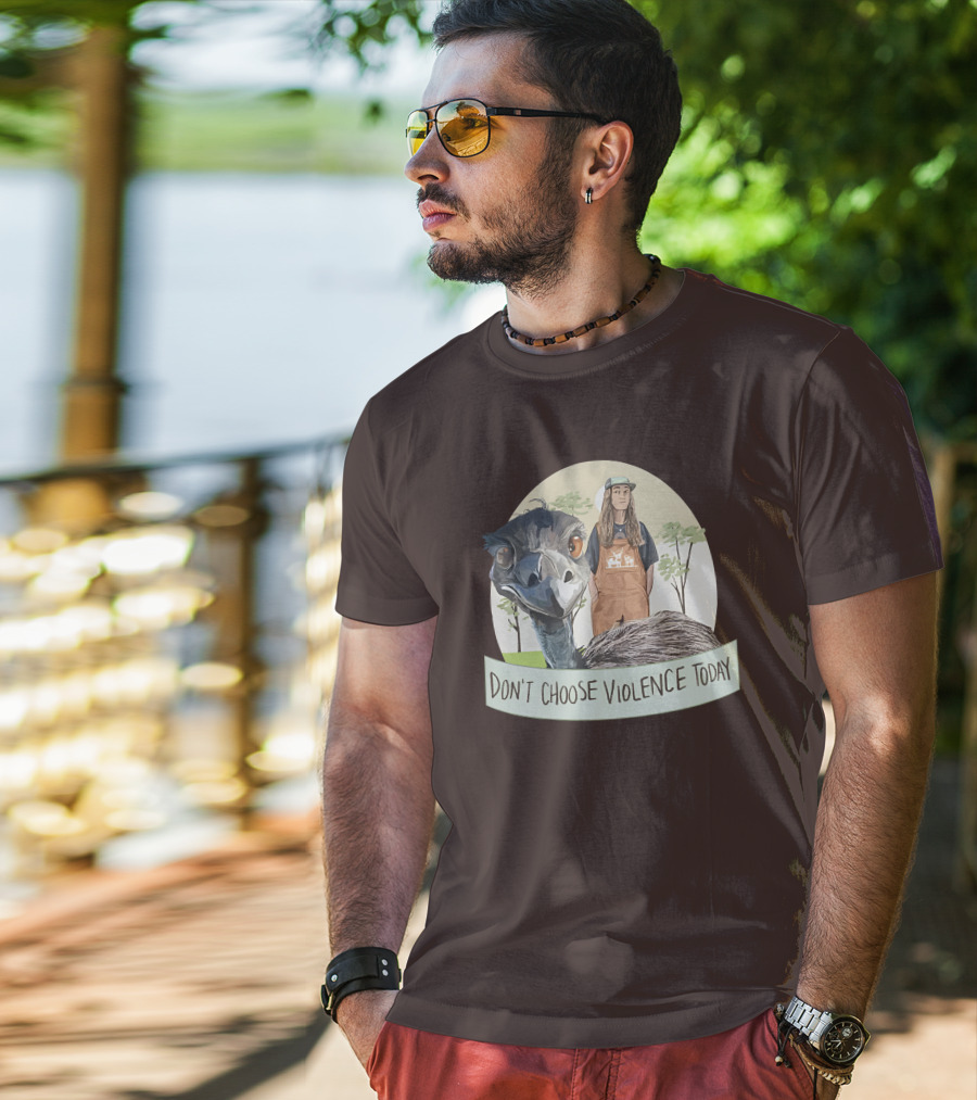 Eco Friendly Don't Choose Violence Today Emu T-Shirt