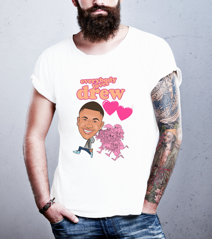 Tdashrich Tequan Richmond Everybody Loves Drew Hearts Cartoon Characters T-Shirt