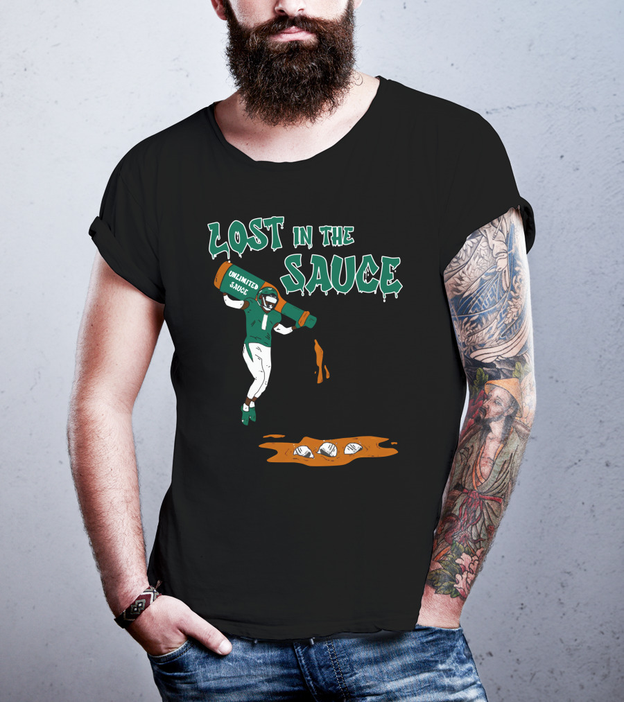 Lost In The Sauce Iamsaucegardner With Unlimited Sauce Football Player T-Shirt