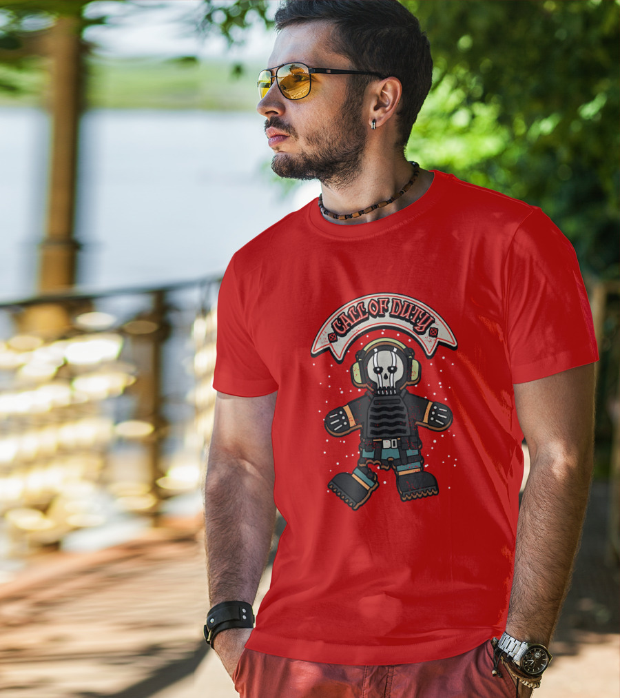 Dysmo Call Of Duty Skull Soldier Gingerbread Red Holiday Game Fusion T-Shirt