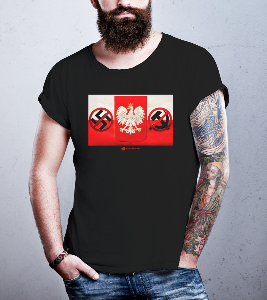 WeAreChange.org The Polish Spirit Anti-Swastika Anti-Communism Eagle T-Shirt