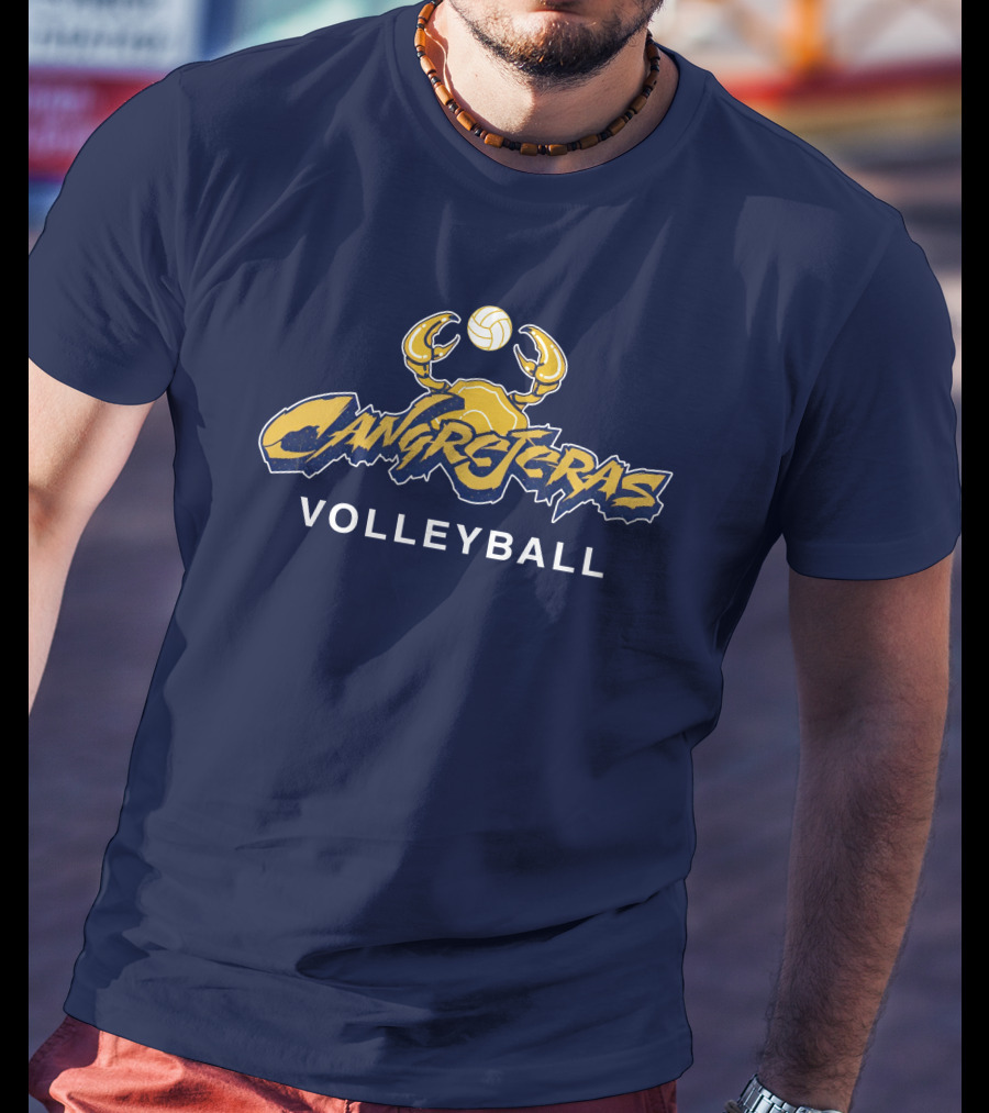 Cangrejeras Volleyball Team Logo With Crab And Volleyball T-Shirt