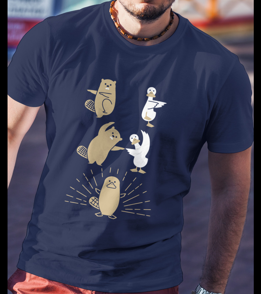 Robin Lopez Platypus Evolution Duck Beaver Dance T-Shirt