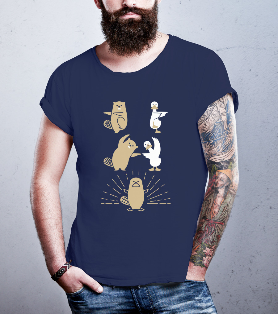Robin Lopez Platypus Evolution Duck Beaver Dance T-Shirt