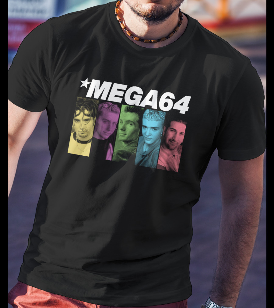 Mega64 Boy Band Colorful Pop Culture Portraits T-Shirt
