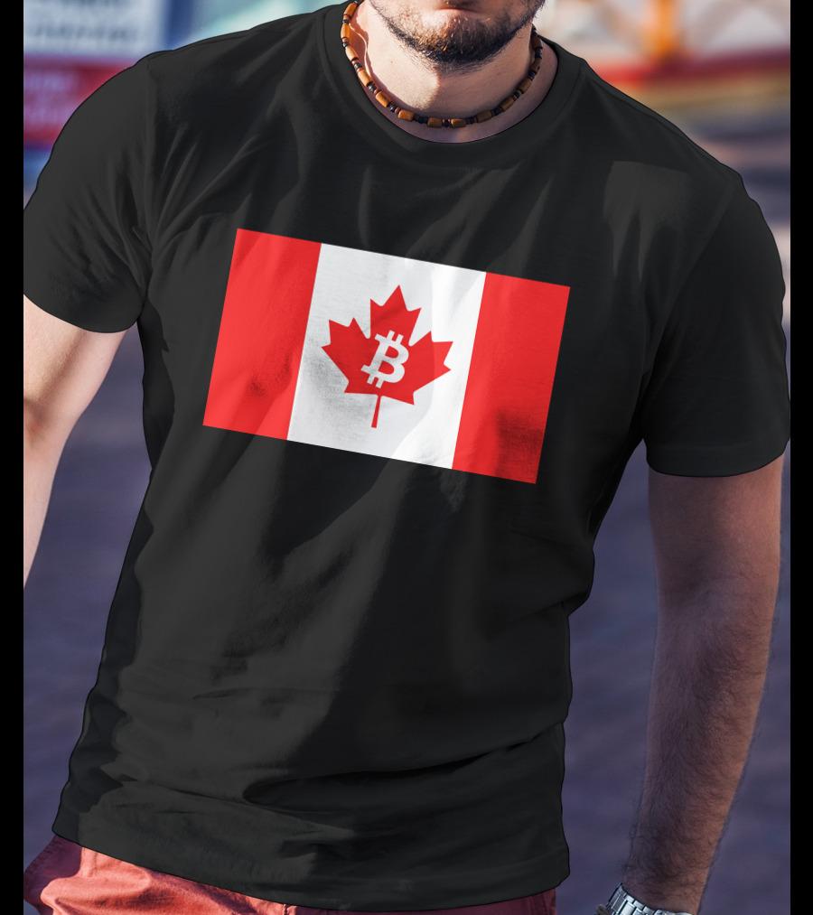 Bitcoin Canada Maple Leaf Flag Red 2 T-Shirt