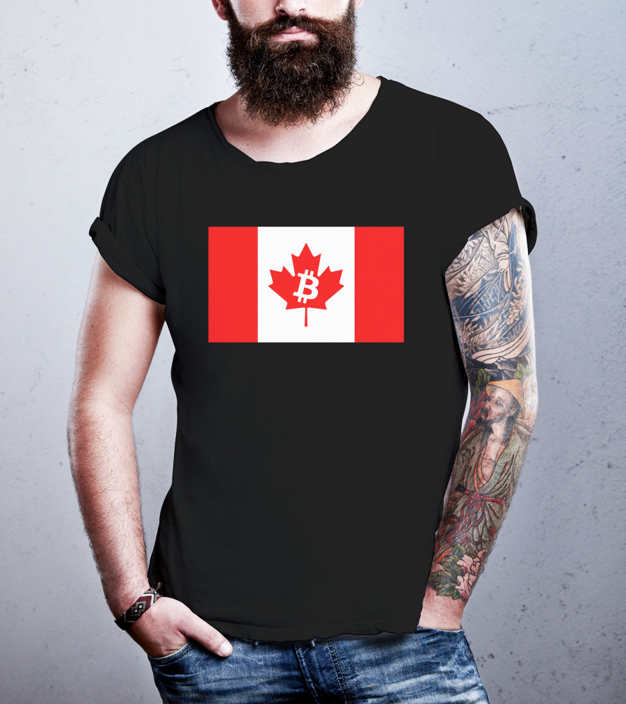 Bitcoin Canada Maple Leaf Flag Red 2 T-Shirt