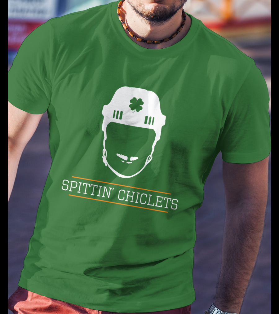 Spittin Chiclets Hockey Helmet Clover Green T-Shirt