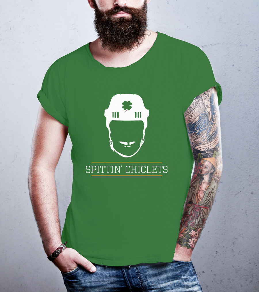 Spittin Chiclets Hockey Helmet Clover Green T-Shirt