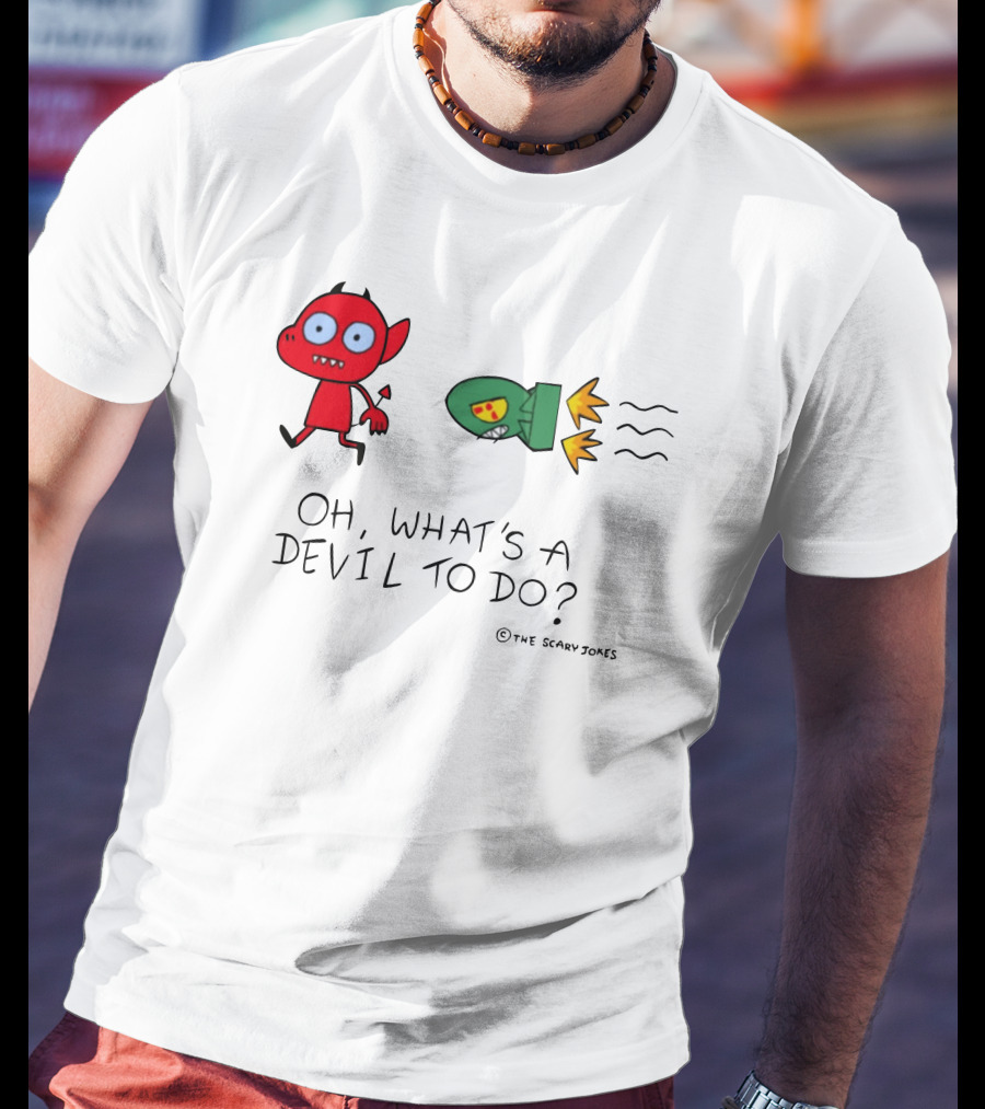 Oh What's A Devil To Do The Scary Jokes Rocket Devil Red Character T-Shirt