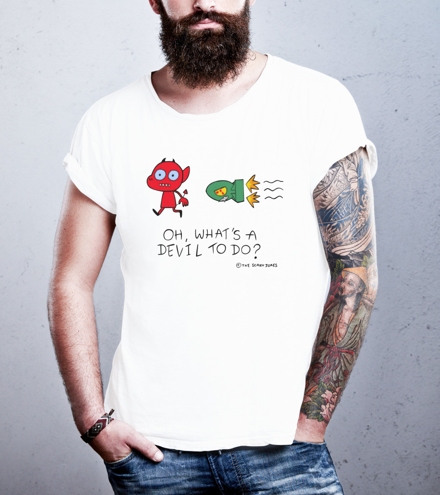 Oh What's A Devil To Do The Scary Jokes Rocket Devil Red Character T-Shirt