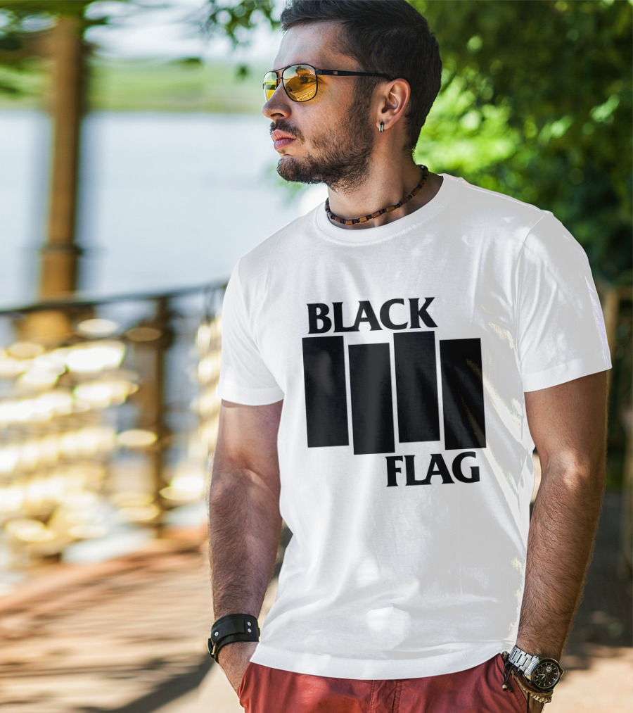 Black Flag Band Iconic Bar T-Shirt