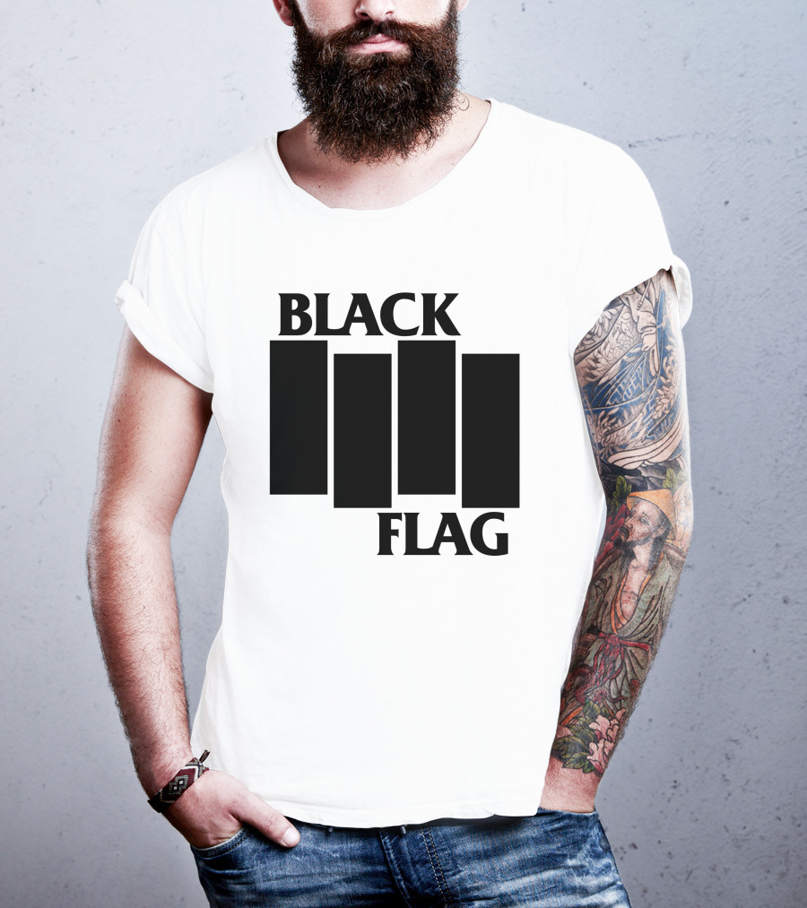 Black Flag Band Iconic Bar T-Shirt