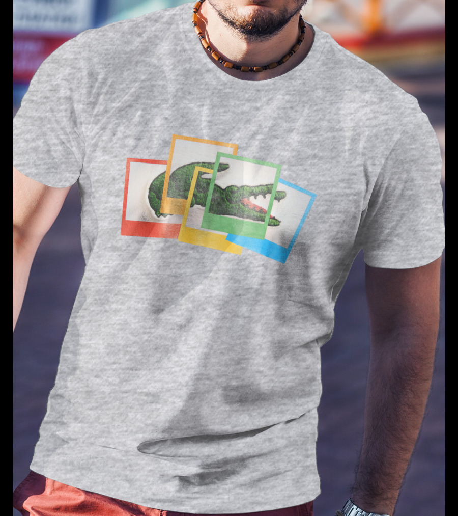 Lacoste Live X Polaroid Loose Fit Multicolor Crocodile Frame T-Shirt