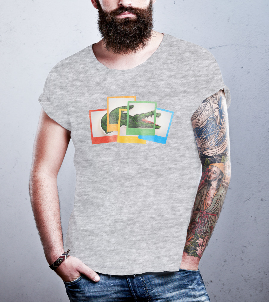 Lacoste Live X Polaroid Loose Fit Multicolor Crocodile Frame T-Shirt