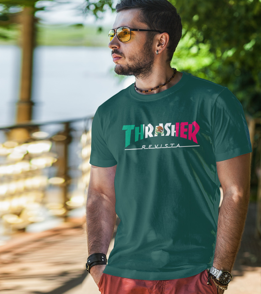 Thrasher Revista Mexican Flag Colors T-Shirt