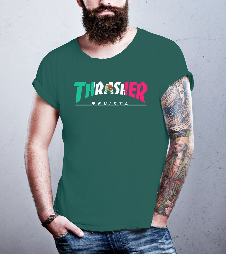 Thrasher Revista Mexican Flag Colors T-Shirt