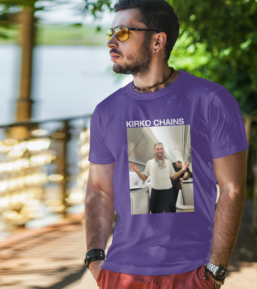 Kirko Chains Airplane Pose With Necklace T-Shirt