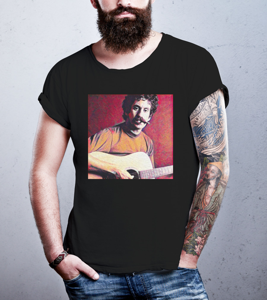 Jim Croce Playing Acoustic Guitar T-Shirt
